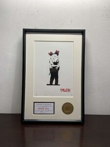 DEATH NYC 額付き 世界限定100枚 ポップアート Banksy バンクシー「Kissing Coppers」 ルイ・ヴィトン 小 現代アート