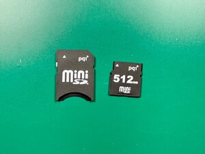 pqi MiniSDカード 512MB 1枚 フォーマット済み SDカードアダプター付き 動作確認済みジャンク品