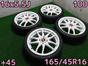 2404NS3♪WORK エモーション Kiwami♪165/45R16♪PCD100/4穴/5.5J/+45/ハブ60♪ZEETEX♪軽自動車♪ワゴンR/ムーヴ/N WGN等♪即納♪