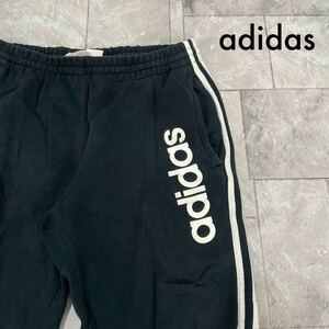 adidas アディダス swet pants スウェットパンツ プリントロゴ スリーライン カジュアル スポーツ ブラック サイズL 玉FL3596