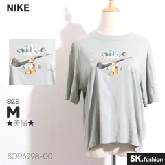 ★美品★ NIKE ナイキ トップス　Tシャツ　半袖　ロゴ　プリント　コットン100％ 　グレー　 【SOP6998-00】 送料無料　古着　レディース