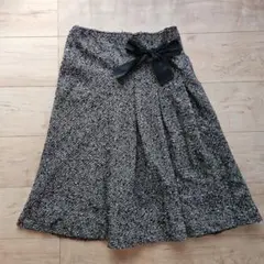 ☆MAX MARA☆ツイード？フレアウエストリボンスカート☆美ライン美品☆