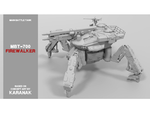 MBT-700 多脚戦車 ファイヤーウォーカー スパイダータンク 3D プリント 砲塔サイズ約17.5cm Firewalker SpiderTank