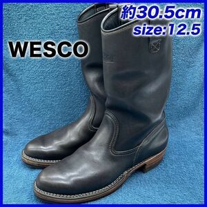 即決★WESCO 定価13.7万 05年★30.5cm ペコスブーツ ウエスコ 12.5C ブラック モリソン ウエスタンボス スチールなし