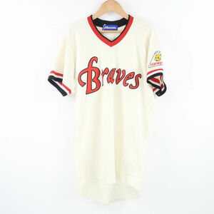 美品 MIZUNO ミズノ 阪急ブレーブス Braves 80周年記念 1984年復刻オールド レプリカユニフォーム L 半袖 オリックス野球 メンズ HU1035A66