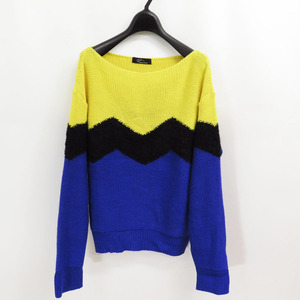 80s Thierry Mugler Zigzag Multi Wool Knit Sweater Vintage ティエリーミュグレー ジグザグ マルチ ウール ニット ビンテージ