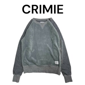 CRIMIE　フリーススウェット切り替えプルオーバー　クライミー　フルジップ