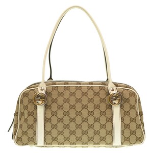 新品同様 グッチ GGツインズ 232958 ショルダーバッグ GGキャンバス/レザー ブラウン 0035 GUCCI