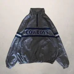 NFL DallasCowboys halfzipnylon silver XL