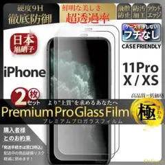 2枚 iPhoneX 超強化 ガラスフィルム 旭硝子 iPhone X