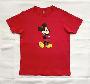 完売ユニクロ限定ディズニーミッキーマウスTシャツ150レッド9歳10歳11歳サイクリングキャンプフェスBMXスケボースケートボードダンス送\185