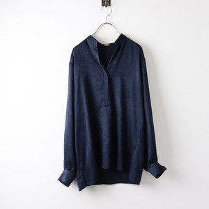 2022 ミューズ ドゥーズィエムクラス MUSE de Deuxieme Classe SATIN HENRY blouse サテンブラウス/ネイビー トップス【2400014159257】