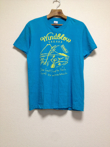 [即決古着]Windblow/宇印度風呂/相良/Tシャツ/半袖/プリント/水色×黄色/M