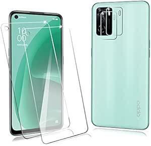 【４枚入り】FOR OPPO A55s 5G 用のガラスフィルム（2枚入）+ FOR OPPO A55s 5G 用のカメラフィルム