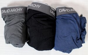 16 00680 ☆ DAVID ARCHY デヴィッド・アーキー ボクサーパンツ メンズ 前開き ロング 3枚組 4XL マルチカラー【アウトレット品】