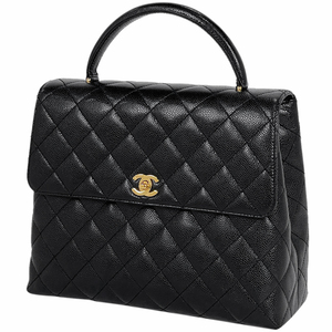 シャネル CHANEL ココマーク ハンドバッグ マトラッセ ハンドバッグ キャビアスキン ブラック A12397 レディース 【中古】