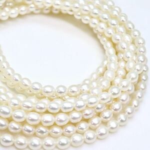 良品!!＊本真珠3連ロングネックレス＊j 約57.3g 約67.0cm パール pearl necklace jewelry silver DC0/DC0