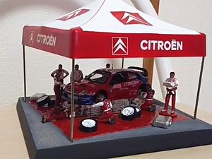 ★ALTAYA ixo シトロエン クサラ WRC ジオラマ テント ガレージ フィギュア付き 1/43 絶版 2004年 モンテカルロ