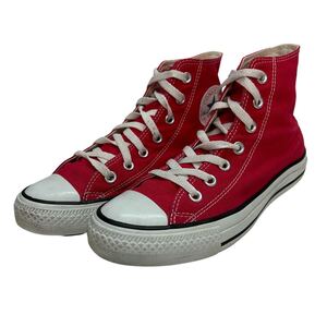 J443 CONVERSE コンバース オールスター レディース ハイカットスニーカー US5.5 24.5cm レッド キャンバス