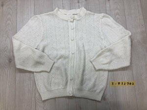 HG CLASSIC KIDS キッズ ニット クルーネック カーディガン L/G 白