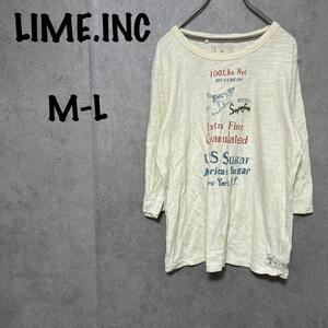 【LIME.INC】ビッグプリントロングTシャツ（M-L）綿100%＊七分袖＊