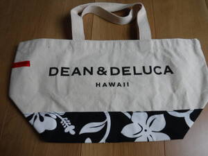 税不要特価 新品 正規品!DEAN＆DELUCA ディーン＆デルーカ ハワイ限定 花柄 ハイビスカス柄 大きめロゴ トートバッグ♪エコバッグ22