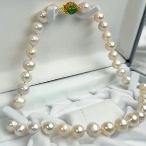 綺麗！本真珠ネックレス11mm 42cm 天然パールネックレス　