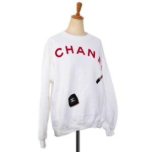 中古 シャネル トレーナー メイク ココマーク コットン ABランク ホワイト レッド レディース CHANEL 【送料無料】【西神店】