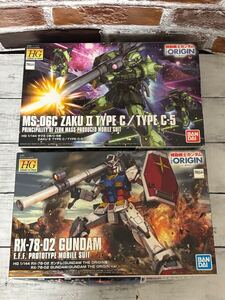 k13▼HG 1/144 機動戦士ガンダム THE ORIGIN ザクII C型/C-5型 RX-78-02 ガンダム GUNDAM THE ORIGIN版 2点セット ガンプラ