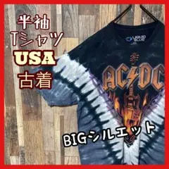 AC/DC メンズ バンT ロック 総柄 2XL 古着 90s 半袖 Tシャツ