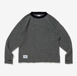 美品 WTAPS WAFFLE02 SWEATER WOOL 202MADT-KNM03WHITE サイズL シャツ セーター カットソー