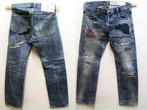 即決[M]NEIGHBORHOOD 17AW GRITTY SAVAGE.NARROW/14OZ-PT ナロー タタキ リペア サベージデニム 172DCNH-PTM20 パンツ■5853