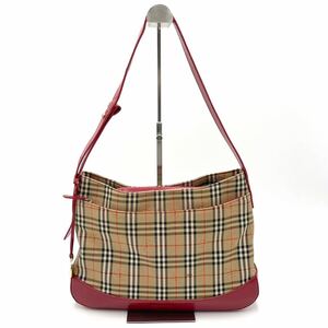 BURBERRY バーバリー ノバチェック ショルダーバッグ キャンバス レザー