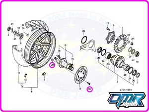 【新品】ボルト＆ナット（リアディスク） NSR250R MC28