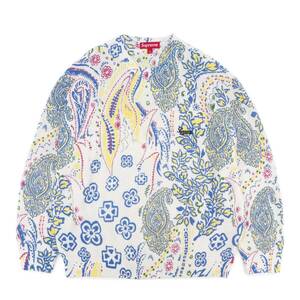 Supreme - Printed Paisley Sweater　白L　シュプリーム - プリンテッド ペイズリー セーター　2024SS