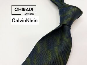 【超美品】CalvinKlein　カルバンクライン　チェック柄 ネクタイ 3本以上 送料無料 メンズ グリーン　0101038