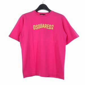 ディースクエアード DSQUARED2 22AW Tシャツ 半袖 フロント ロゴ プリント XXS ピンク S75GD0283 国内正規 レディース