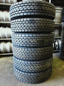 送料無料　新車外し　225/90R17.5　BS　M801　ミックス　6本セット　イボ付き　バリ溝