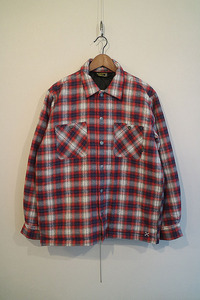 BLUCO WORK GARMENT QUILTING SHIRTS ブルコ ワークガーメント キルティングシャツ レッド/M