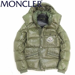 国内正規品●MONCLER モンクレール K2 デカロゴ ワッペン付 フーデッド ダウン ジャケット カーキ 0