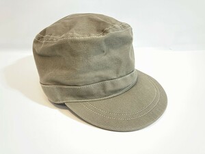 帽子 美品 KANGOL カンゴール ミディアム Mサイズ メンズ カーキ フラットキャップ ワークキャップ コットン 現状品