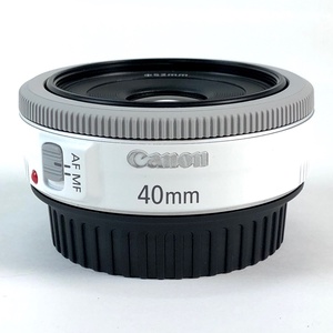 キヤノン Canon EF 40mm F2.8 STM ホワイト 一眼カメラ用レンズ（オートフォーカス） 【中古】