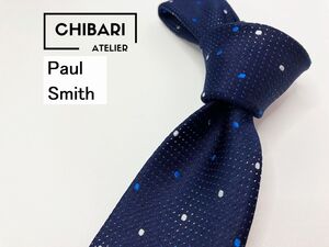 【超美品】PaulSmith　ポールスミス　ドット柄 ネクタイ 3本以上 送料無料 メンズ ネイビー　1104226