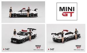 ☆即決送料無料☆ MINIGT 1/64 LB★WORKS Nissan GT-R (R35) Type 1, Rear Wing ver 1, LB Police Limited Edition MGT00147-R