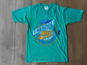 レア ヴィンテージ 70s 80s NIKE BEAVERTON OREGON USA ナイキ オレゴン ビーバートン シングルステッチ 緑 キッズ レディース Tシャツ