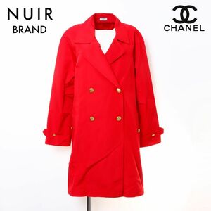 シャネル CHANEL ジャケット シルク ココマークボタン レッド