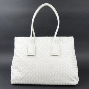 95298★1円スタート★BOTTEGAVENETA ボッテガヴェネタ 極美品 イントレチャート ショルダーバッグ トートバッグ ラムスキン ホワイト