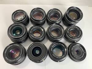 【12個】PENTAX SMC PENTAX 50mm F1.4/28mm/55mm/24mm/40mm/Kマウント レンズ 動作未確認 まとめて ジャンク セット まとめ (351)