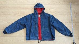 カーハート CARHARTT デニム ジャケット アクティブパーカー 古着 サイズ XL 実寸メンズ M〜L 90年代 ビンテージ ワークウェア フード