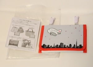 レア！未使用品★日本航空 JAL ジャル★JAPAN AIRLINES クリップポーチ マルチポケット★ティッシュケース ポケットポーチ★ 飛行機